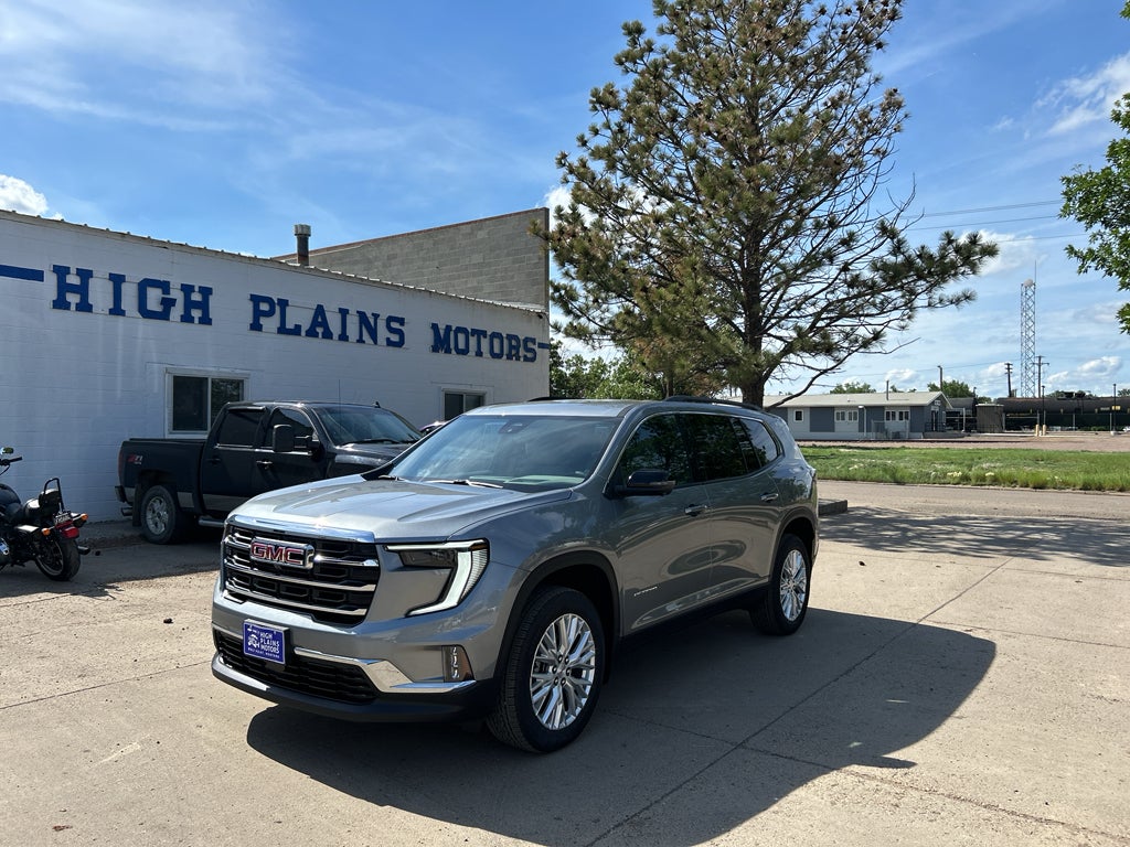 2026 GMC Acadia Elevation in Sterling Metallic — front three-quarter view