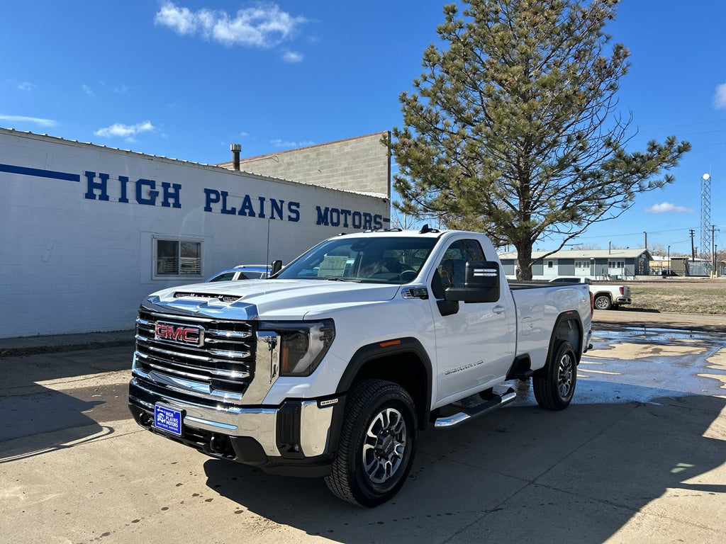 2025 GMC Sierra 3500 HD SLE in Summit White — front three-quarter view