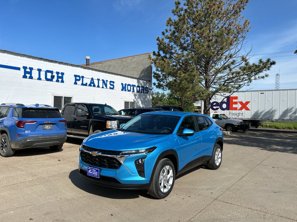 2026 Chevrolet Trax LS in Marina Blue Metallic — front three-quarter view